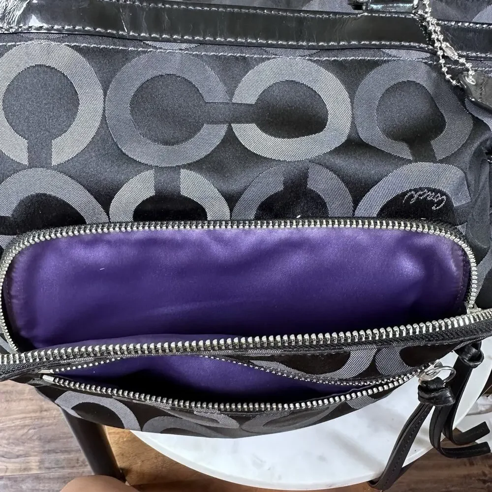 Coach Large Organizer Tote or Baby Bag Student Patent Logo Shoulder G1068